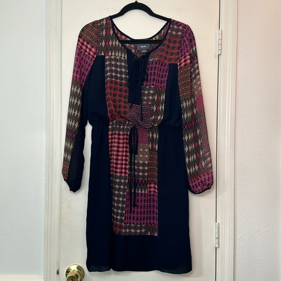 Maeve Dresses & Skirts - Maeve Anthropologie Multi-Color Long Sleeve Geometric Tunic Dress Size Medium